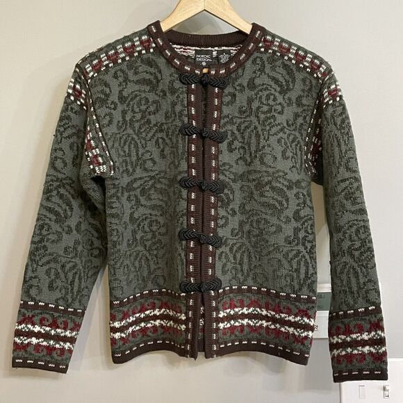 Nordic Design Sweater Cardigan Wool Blend Womens Sz‎ Small EUC - Picture 1 of 14